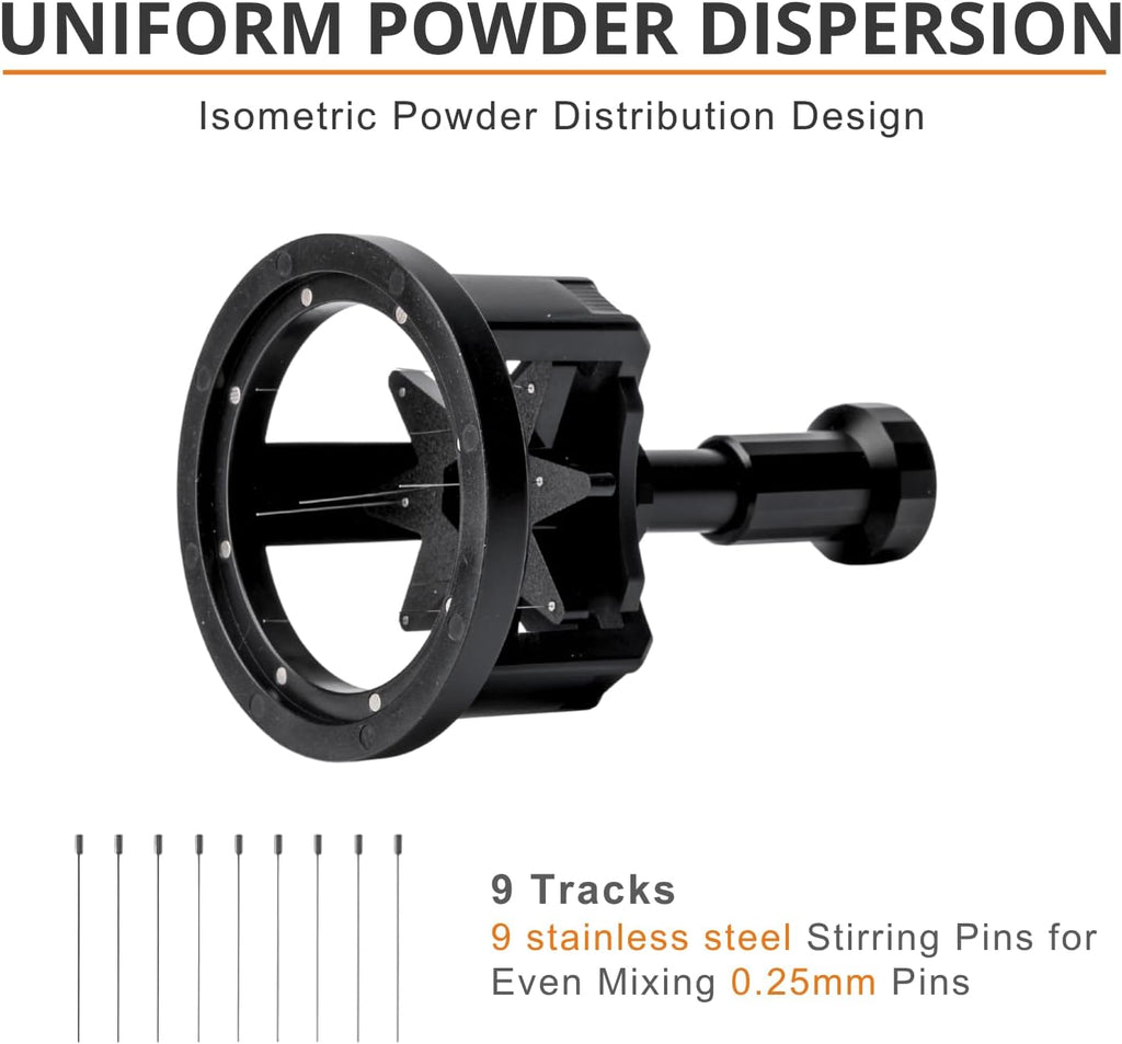 WDT Tool Espresso 53mm, 9 Needle Espresso Stirrer Distribution Tool for Barista, Adjustable Depth Espresso Needle Distributor with Magnetic Base (53mm)