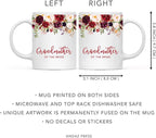 Andaz Press 11oz. Wedding Ceramic Coffee Tea Mug Gift, Fall Autumn Marsala Burgundy Flowers Roses Florals, Grandmother of the Bride, 1-Pack, Includes Gift Box
