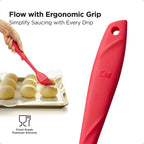 Kitchen Mama WaltzGrip Platinum Silicone Basting Pastry Brush: Set of 2 Heat-Resistant Brushes Utensils for Cooking, Baking, Grilling, Barbecue, and Spreading Oil, Butter, Egg - Dishwasher-Safe (Red)