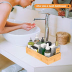 Bamboo Kitchen Drawer Organizer, Wooden Storage Box for Utensil Organizer Silverware Tray Cutlery Holder Flatware Containers - Multi-Use Deep Drawer Dividers Organizer for Bathroom, Jewelry, 12"6"2.5"