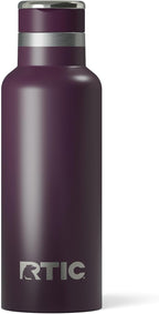 RTIC 16oz Journey Bottle Metal Stainless Steel Vacuum Insulated, BPA Free, Reusable, for Water, Hot and Cold Drinks, Travel, Sports, Camping, Plum