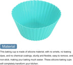 uxcell 42Pcs Silicone Cupcake Liners, Non-Stick Baking Cups, for Cooking Eggs, Baking Muffins and Make a Cake(Mint Green)
