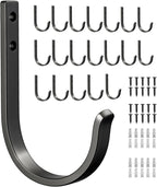 20-Pack Wall Hooks for Hanging Towel/Coat - 22LB Screw in Metal Hanger Wall Mount, for Outdoor, Closet, Door, Bathrooms, for Backpack, Robe, Black