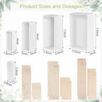 Large Resin Molds, Rectangle Silicone Molds for Epoxy Resin, 5 PCS Cuboid Resin Moulds with Wooden Support, Deep Casting Molds for Preserving Flowers, Insect Specimens, DIY Gifts, Furniture Decoration