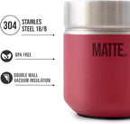 Matte 6.5 oz Yerba Mate Gourd and Bombilla Set - Includes DS Pro Box - BPA Free Yerba Mate Set Kit with Mate Straw, Elegant Design, Non-Slip Base (Scarlet)