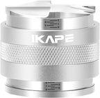 IKAPE Coffee Products, 53mm Coffee Distributor & Hand Tamper, Adjustable Depth Espresso Distributor Fits All 53mm Espresso Portafilter, Compatible with 54MM Breville Bottomless Portafilter (Silver)