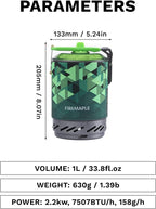 Fire-Maple Fixed Star 2 Backpacking and Camping Stove System - Outdoor Propane Camp Cooking Gear, Portable Pot/Jet Burner Set, Ideal for Hiking, Trekking, Fishing, Hunting Trips and Emergency Use