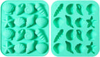2-Pack Horse Green Seashell Silicone Molds for Chocolate Candy Baking Decorations