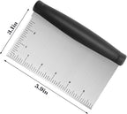 2pcs Stainless Steel Dough Scraper & Chopper - 6 Inch Multi-Purpose Kitchen Tools with Measuring Markings, Cutter for Dough, Pizza Cutter for Kitchen Baking