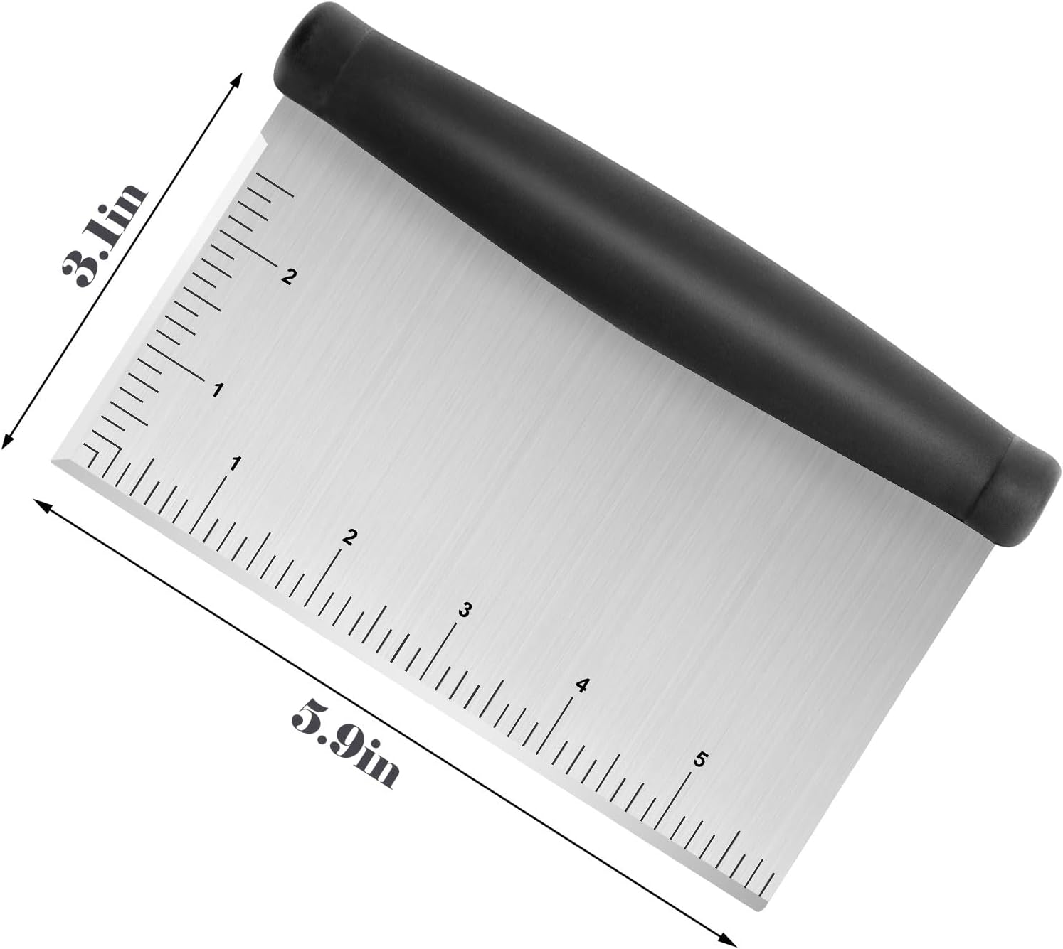 2pcs Stainless Steel Dough Scraper & Chopper - 6 Inch Multi-Purpose Kitchen Tools with Measuring Markings, Cutter for Dough, Pizza Cutter for Kitchen Baking