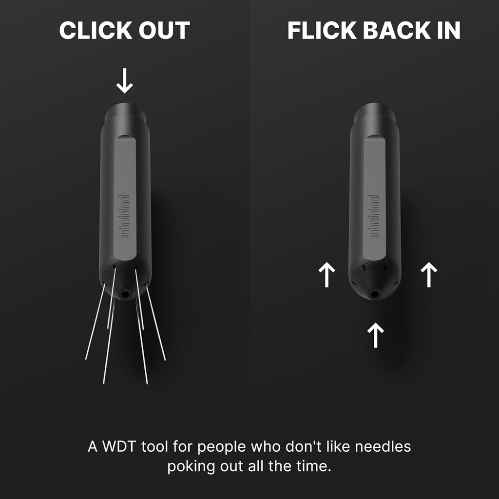 Subminimal Flick WDT Espresso Distribution Tool - Stirrer Tool For Barista-Grade Precision Brewing - Tamper With Retractable Needles - Coffee & Espresso Machine Parts & Accessories