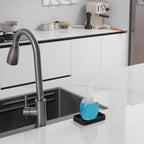 Silicone Kitchen Sink Organizer Tray for Multiple Usage,Easy Clean Sponges Holder for Kitchen Bathroom Counter or Sink,Dish Soap Dispenser,Scrubber,Bottle,Cup Black 4.9”x 3.2”