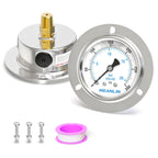 MEANLIN MEASURE 0~300Psi Liquid Filled Pressure Gauge Front Flange Panel Mount, 1/4" NPT 2.5" FACE DIAL Stainless Steel Case with Phillips Screw and Nut, +/-3-2-3%