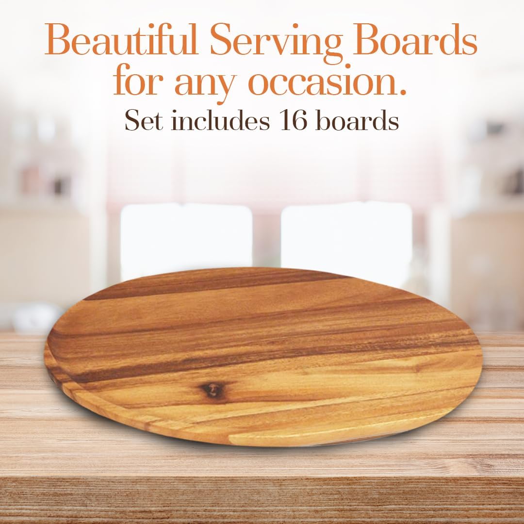 Woodard & Charles 15-Inch Acacia Oval Tray, Large - Pack of 16