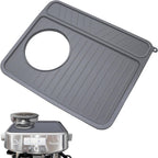Coffee Mat for Breville 878/881, Espresso Tamper Mat, Food Grade Silicone Non-Slip, 11.42in x 9.53in, Waterproof Heat Resistant, Espresso Tamping Station for Espresso Machine Accessories (Grey)