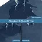 Coffee Mat 12''x19'', Dish Drying Mats for Kitchen Counter Absorbent Hide Stain Bar Mat Coffee Bar Accessories Anti Spill Mat Rubber Backed Fit Under Coffee Maker Espresso Machine Dish Rack (Blue)