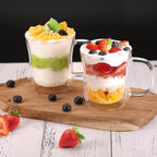 ecooe 12 oz Double Walled Glass Coffee Mug Latte Cappuccino Cups Set of 2, Clear Glass Coffee Cups with Handle, Insulated Coffee Cup Borosilicate Heat Resistant Double Wall Glass Coffee Mug Tea Cups