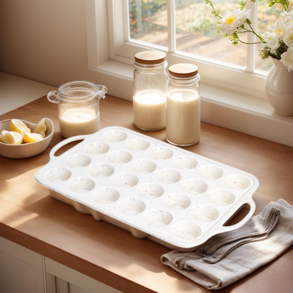 Silicone Cupcake Pan & Mini Silicone Muffin PanCombo Set - silicone mini muffin pan 24-2pack for Baking Non-Stick, Perfect for Cupcakes, Muffins & Desserts, Egg Bites Oven Safe, 2 Pack Confetti