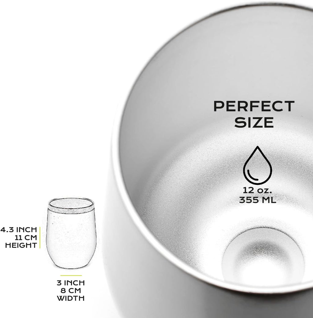 BALIBETOV 5 pcs large Yerba Mate Cup and Bombilla Kit, Includes one 12 oz Yerba Mate Gourd with Lid, Two Bombillas Mate Straw and one cleaning brush | Stainless steel | Double Walled