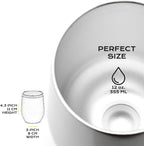 BALIBETOV 5 pcs large Yerba Mate Cup and Bombilla Kit, Includes one 12 oz Yerba Mate Gourd with Lid, Two Bombillas Mate Straw and one cleaning brush | Stainless steel | Double Walled