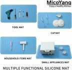 Silicone Dish Drying Mat for Multiple Usage,Easy clean,Eco-friendly,Heat-resistant Silicone Mat for Kitchen Counter or Sink,Refrigerator or Drawer Liner Light Blue 5XL 36inches x 18inches