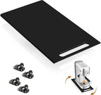 360° Sliding Tray for Coffee Maker & Kitchen Appliances - Silent Rubber Wheels, Acrylic Organizer Tray for Under Cabinet - Space Saving Countertop Accessory, 7.6x14 Inch (Black)