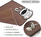 Mat for Coffee Bar 16"x12" – 0.30in Thick Non-Slip Rubber Countertop Protector, Spill-Proof Durable Kitchen Counter Mat. Glass Drying, Barista Coffee Bar Accessories.