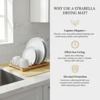 Dish Drying Mat Super Absorbent – 16" x 18" Coffee Mat for Countertops – Non-Slip Drying Mat for Kitchen Counter – Easy to Clean Water Absorbent Mat – Large Dish Drying Mats (Butter Yellow)