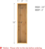 Bamboo Kitchen Drawer Organizer, Wooden Storage Box for Utensil Organizer Silverware Tray Cutlery Holder Flatware Containers - Multi-Use Deep Drawer Dividers Organizer for Bathroom, Jewelry, 12"3"2.5"