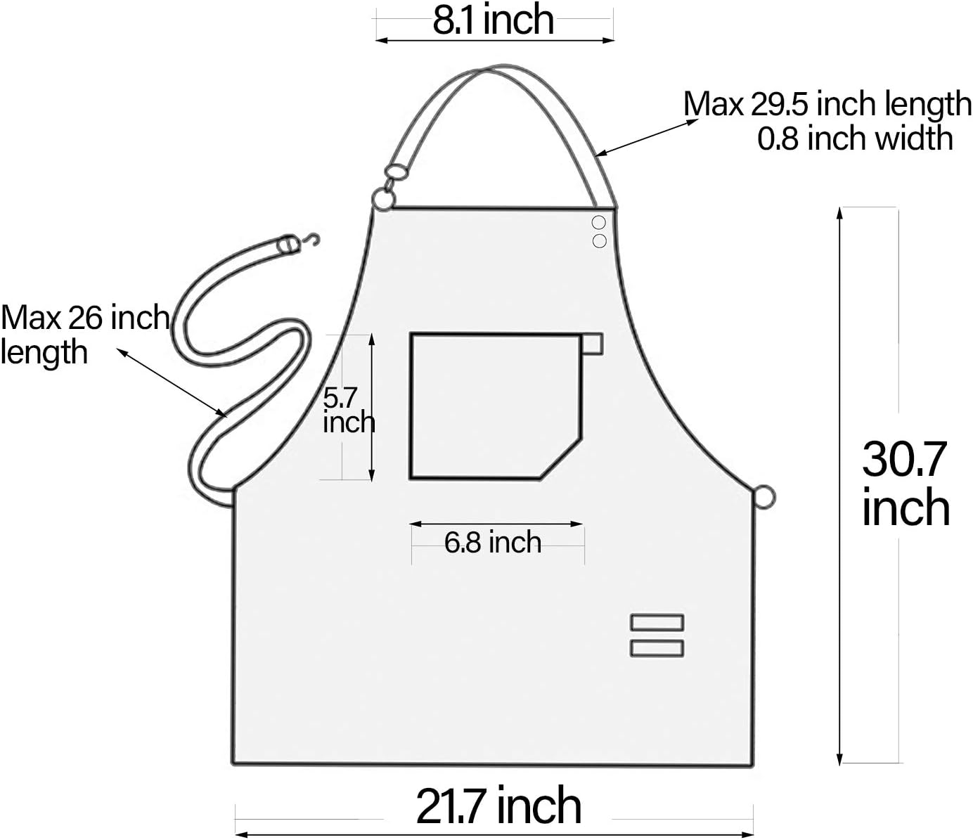 No-Tie Canvas Apron Heavy-Duty 16OZ Work Apron with Front Pocket Extra Long Straps Adjustable M–XXL