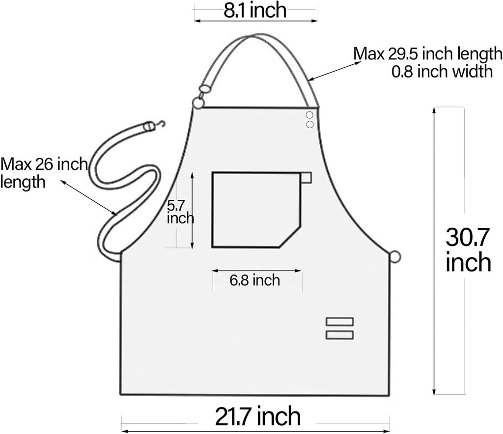 No-Tie Canvas Apron Heavy-Duty 16OZ Work Apron with Front Pocket Extra Long Straps Adjustable M–XXL