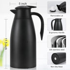 Updated Thermal Coffee Carafe, 70 Oz Insulated Stainless Steel Coffee Carafes for Keeping Hot Coffee & Water Hot Beverage-12Hours, Double Walled Vacuum Thermos Carafe(Black+White）