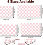 Dish Drying Mat for Kitchen Counter, 16.5’’ X 27.6’’ Checkered Large Coffee Station Mat, Super Absorbent Fit Under Coffee Maker Pad, Espresso Machine Mats, Drainer Mat Easy Clean, Pink & White