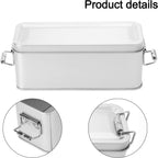 Metal Tin Box, Tinplate Metal Storage Tins Tea Container Rectangular Cookie Box With Lids For Storaging Cookies Snowflake Pastries Tea(S)