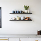 Urban Legacy Reclaimed Barnwood Planks | Floating Shelves for Wall w/Flush Mount Shelf Bracket Set Included | Set of 2 (Coffee Bean, 40"x 4.5"x 2")