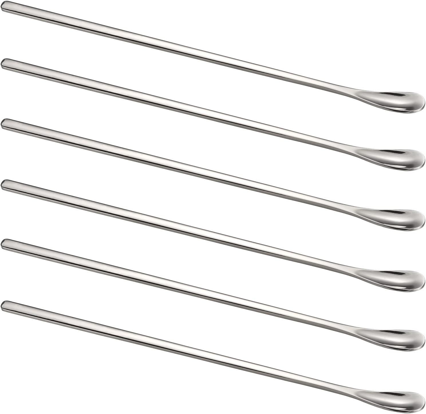 Stainless Steel Cocktail Stir Sticks with Long Handle of 6 Pieces for Coffee & Tea Drinks