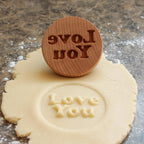 Wood Cookie Stamp, 2.5 Inch (Love You CS-114)