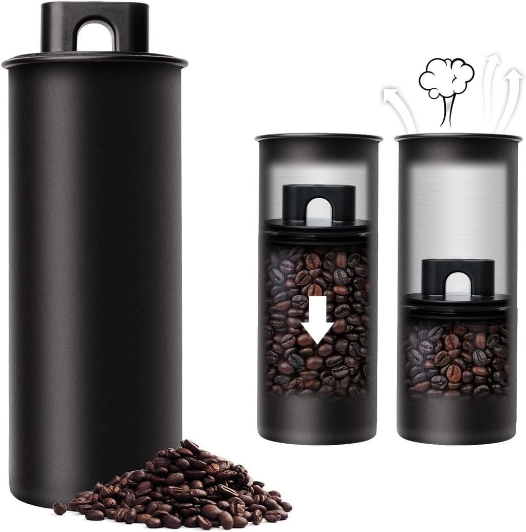 Vacuum Coffee Canister, 53oz Air Seal for Coffee Bean Storage, Stainless Steel Food Storage Container, Preserves Freshness Longer, Airtight Coffee Storage for Grounds & Whole Beans