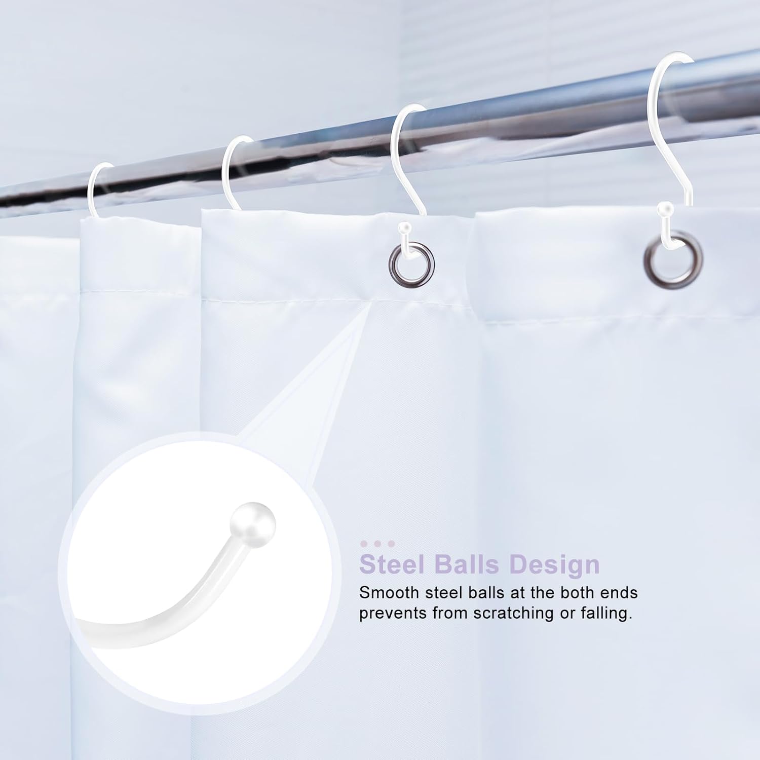 S Hooks, Small Metal S Hanging Hooks with 2 Shapes, Reversible, Heavy Duty, 3 Inch, White, 12 Pcs