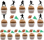 24pcs American football cupcake toppers sports party decorations for football theme party, Football Food Picks for boys' birthday party