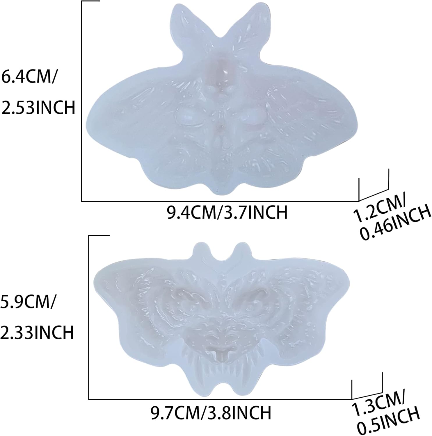 Skull Tiger Butterfly Brooch 3D Epoxy Resin Silicone Mold for Fondant Sugar Craft, Cake Topper Decorating, Polymer Clay, Plaster