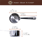 Honey Bear Kitchen 1/3 Cup 80 ml Leave-in Measuring Scoop Cups, Polished Stainless Steel (Set of 2)