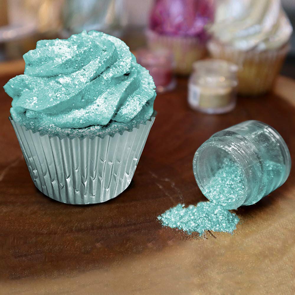 BAKELL Turquoise Edible Glitter, 45 Grams | TINKER DUST Edible Glitter | KOSHER Certified | 100% Edible Glitter | Cakes, Cupcakes, Cake Pops, Drinks, Dessert Vegan Glitter & Dusts (45g Shaker, Turquoise)