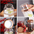 SAIOOL with Screw Cap (2-Units) kitchen jars, 580ML*2 Food Storage Canisters,Clear,Spice jars,Fermenting, Pickling, or DIY Decors and Projects, You Can even Use them for Freezing Desserts