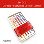 Elixir Mixer Cocktail Stirrers, Drink Stirring Swizzle Sticks, Colorful Words, Set of 6