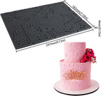 mostsom Silicone Fondant Lace Mold Cake Decorating Stencil with Pearl Pattern - Flexible Baking Mat for Cookies, Cupcakes, Chocolate - Reusable Pastry & Candy Making Tool (D_ Pearl)