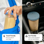 Dodoko Reusable 24 oz Bubble Tea Cup with Lid and Straw - Iced Coffee Cup - Smoothie Tumbler to Go - Breeze Blue