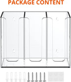 Richboom Acrylic Coffee Cup and Lid Storage Organizer Holder, 3 Compartments, Clear