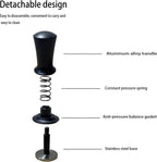 53mm Espresso Tamper, Premium Barista Coffee Tamper with Calibrated Spring, Stainless Steel Base, for Breville Series 54mm Portafilter Basket, Adjustable Depth, Espresso Manual Tamper (Black)