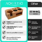 Espresso Tamping Station - Wooden Coffee Tamper Station For Storage 58 mm Portafilter Tamper Distributor - Espresso Organizer - Knock Box Accessories